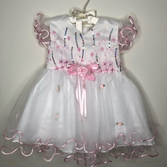 Jia Rong Princess pink & white dress 18 months - Picture 3 of 6